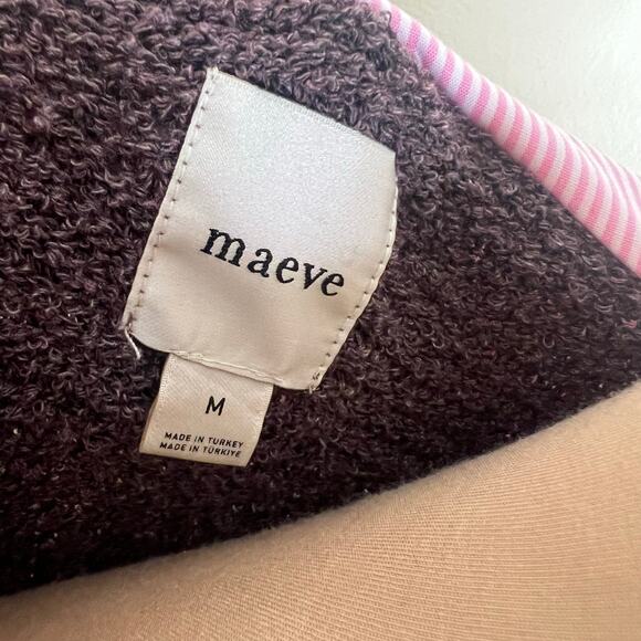 Anthropologie Maeve Layered Sweater Vest Top Medium Women Brown Pink Poplin Knit - Picture 9 of 11